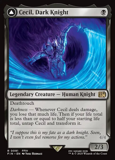 Cecil, Dark Knight // Cecil, Redeemed Paladin (FIN #91)