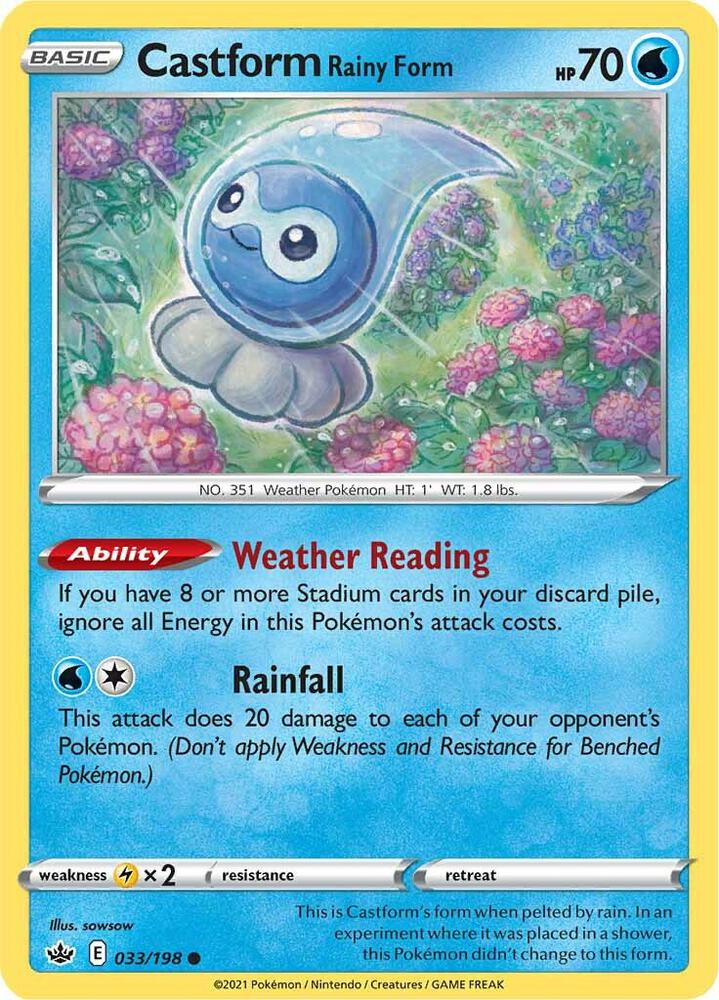 Castform Rainy Form - SWSH06: Chilling Reign