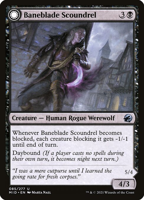 Baneblade Scoundrel // Baneclaw Marauder (MID #85)